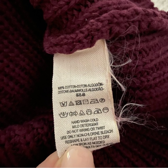 FREE PEOPLE Damsel Sweater Burgundy Bell Sleeve V-Neck - Picture 5 of 6